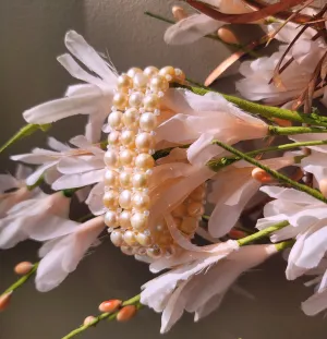 Pink Layered Pearl Bracelet