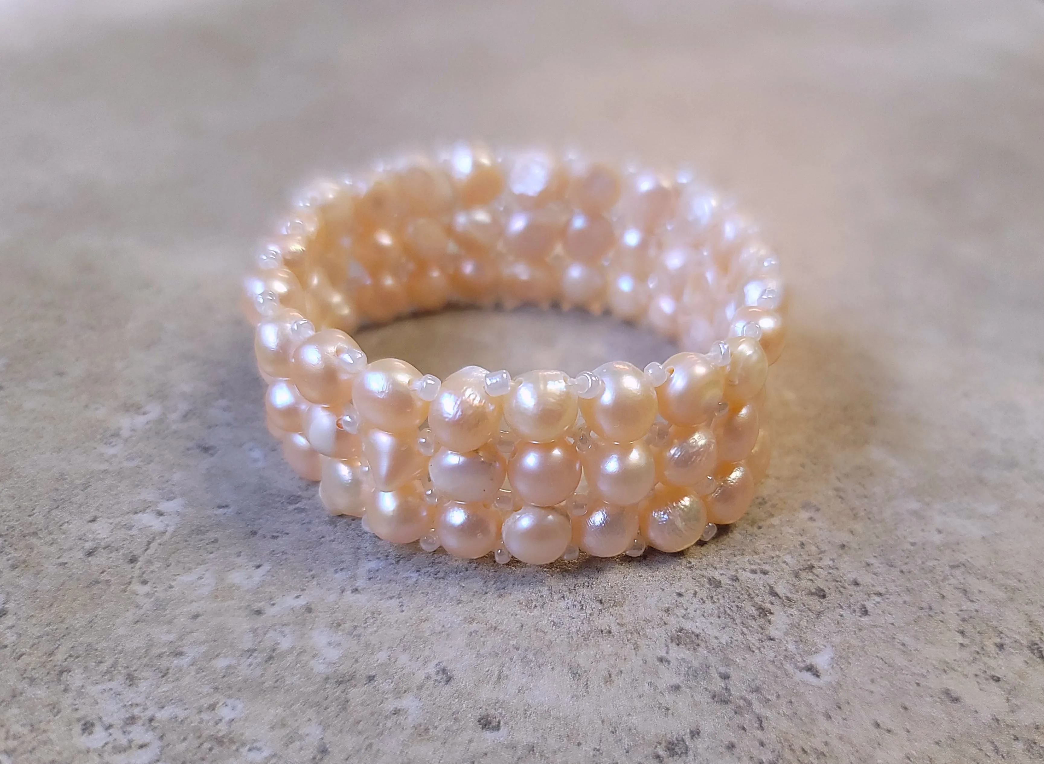 Pink Layered Pearl Bracelet