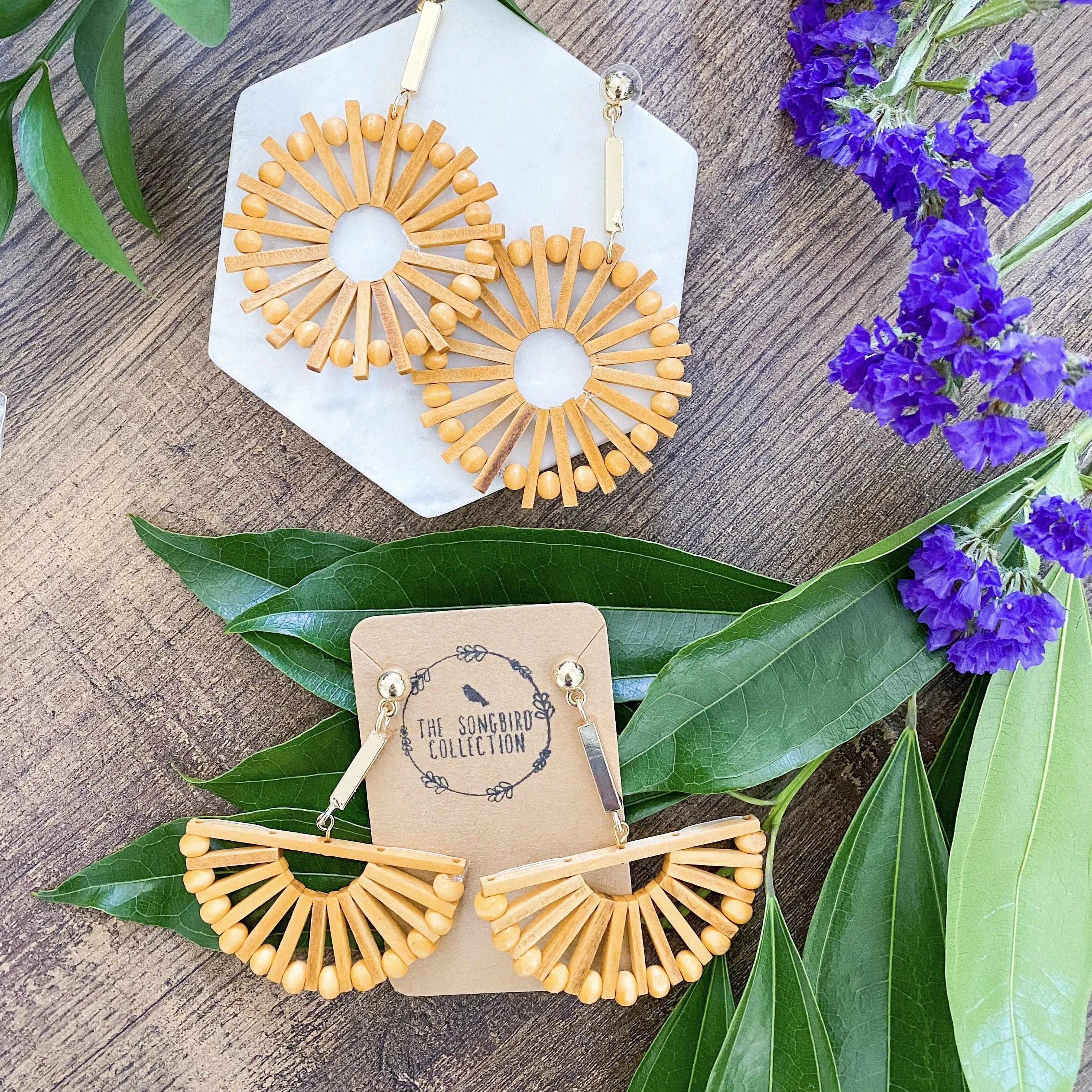 Playa Rica Wooden Statement Earrings