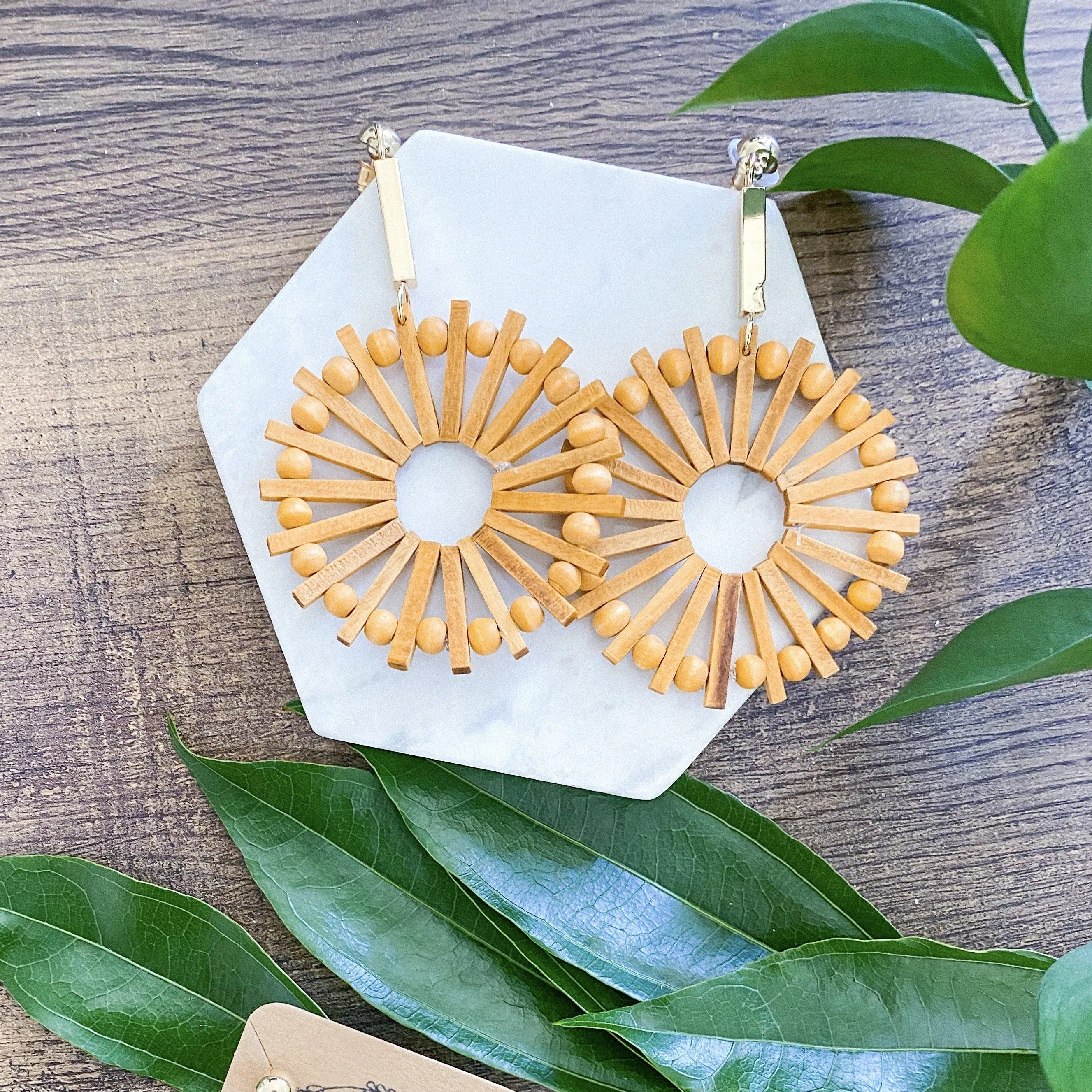 Playa Rica Wooden Statement Earrings