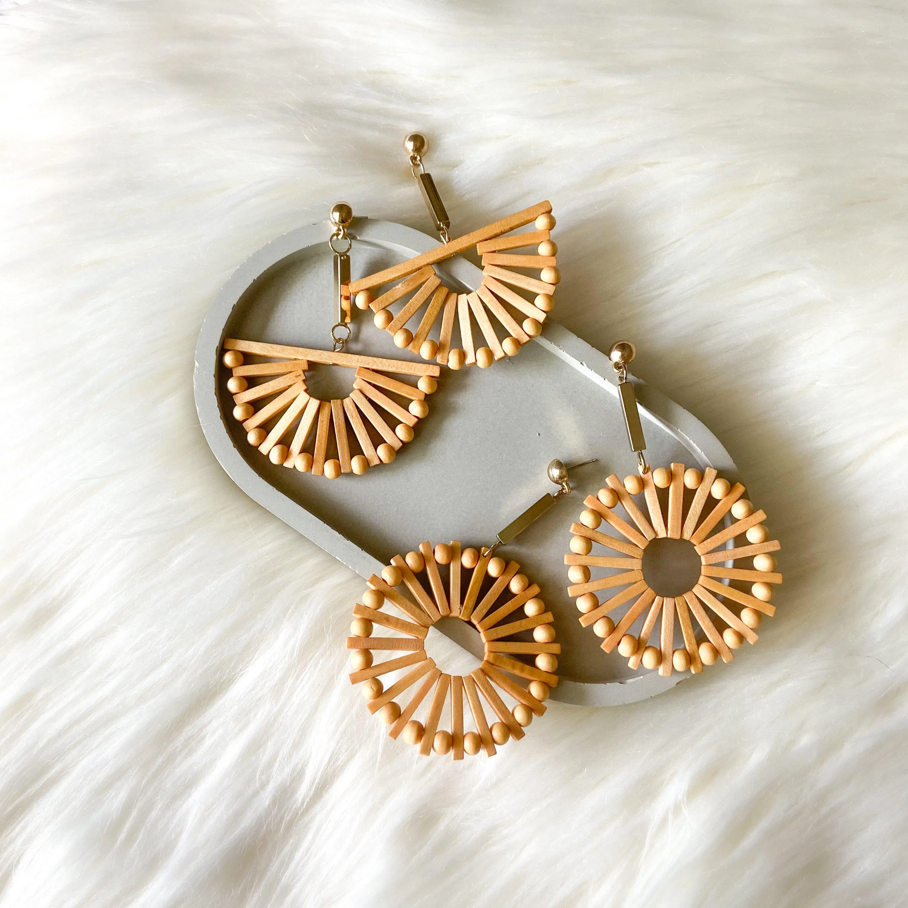 Playa Rica Wooden Statement Earrings