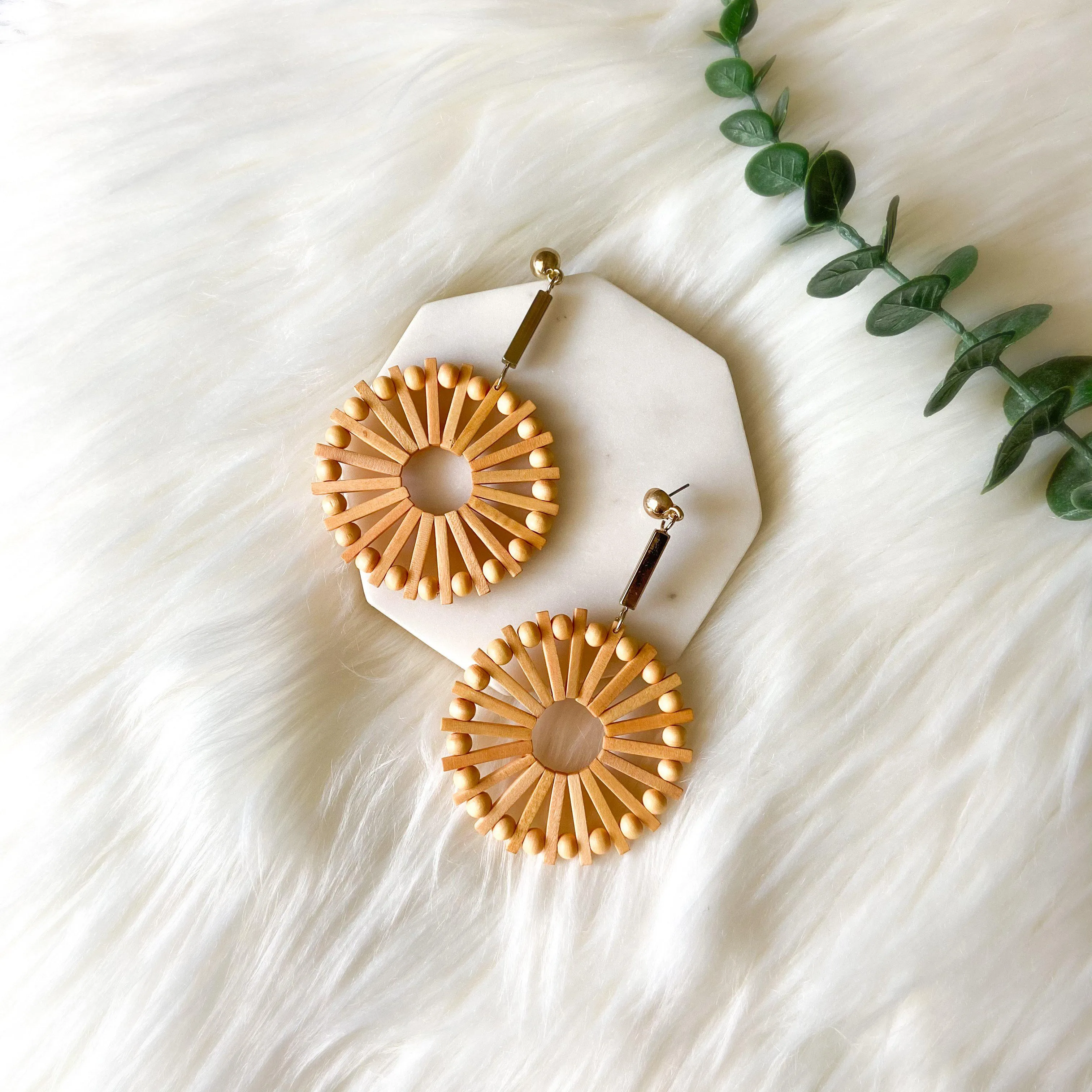 Playa Rica Wooden Statement Earrings