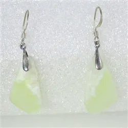 Prehnite Tranuscent  Pale Green Gemstone Drop Earrings