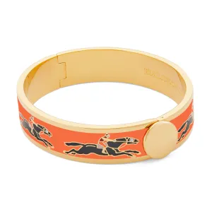 Race Horse Orange, Black & Gold Bangle