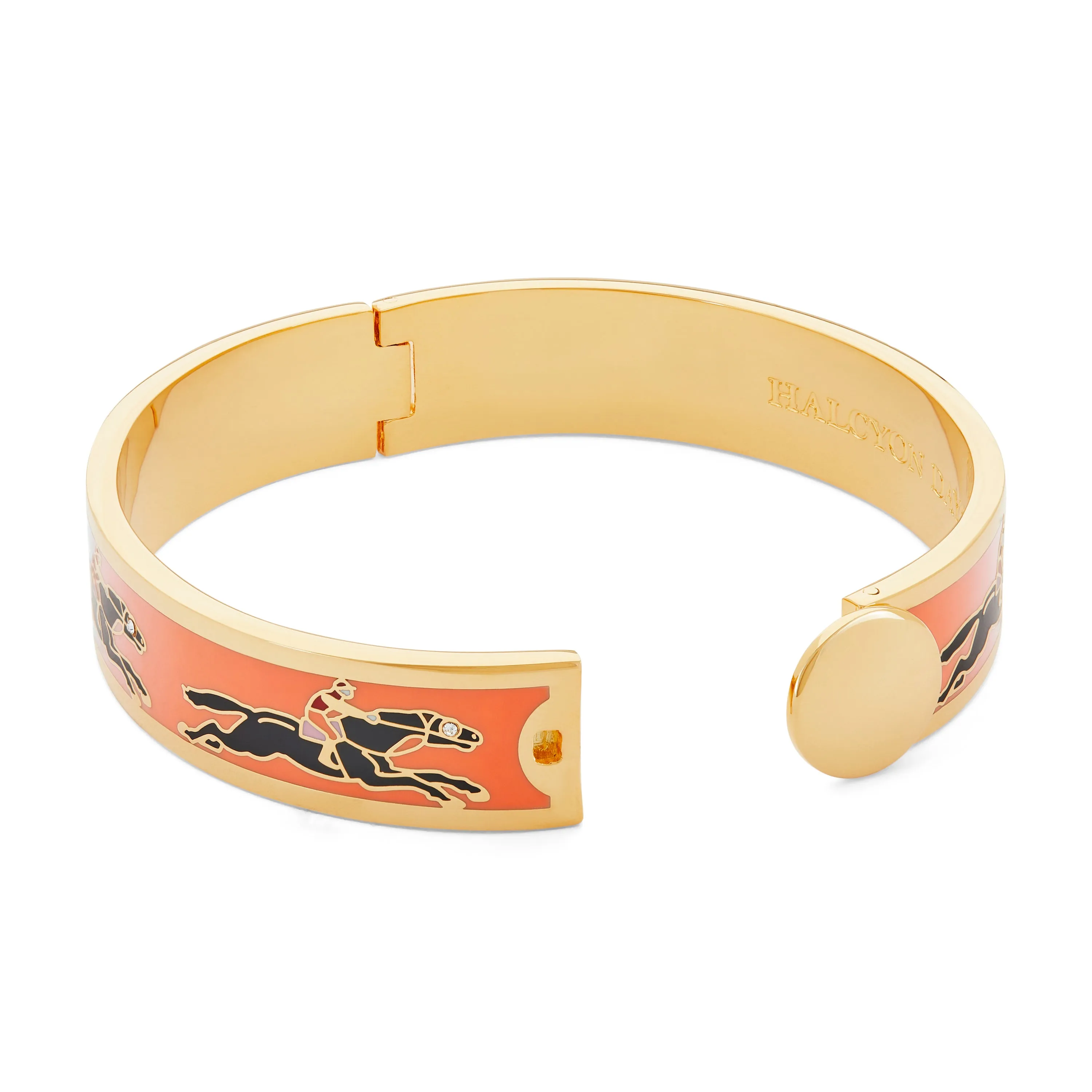 Race Horse Orange, Black & Gold Bangle