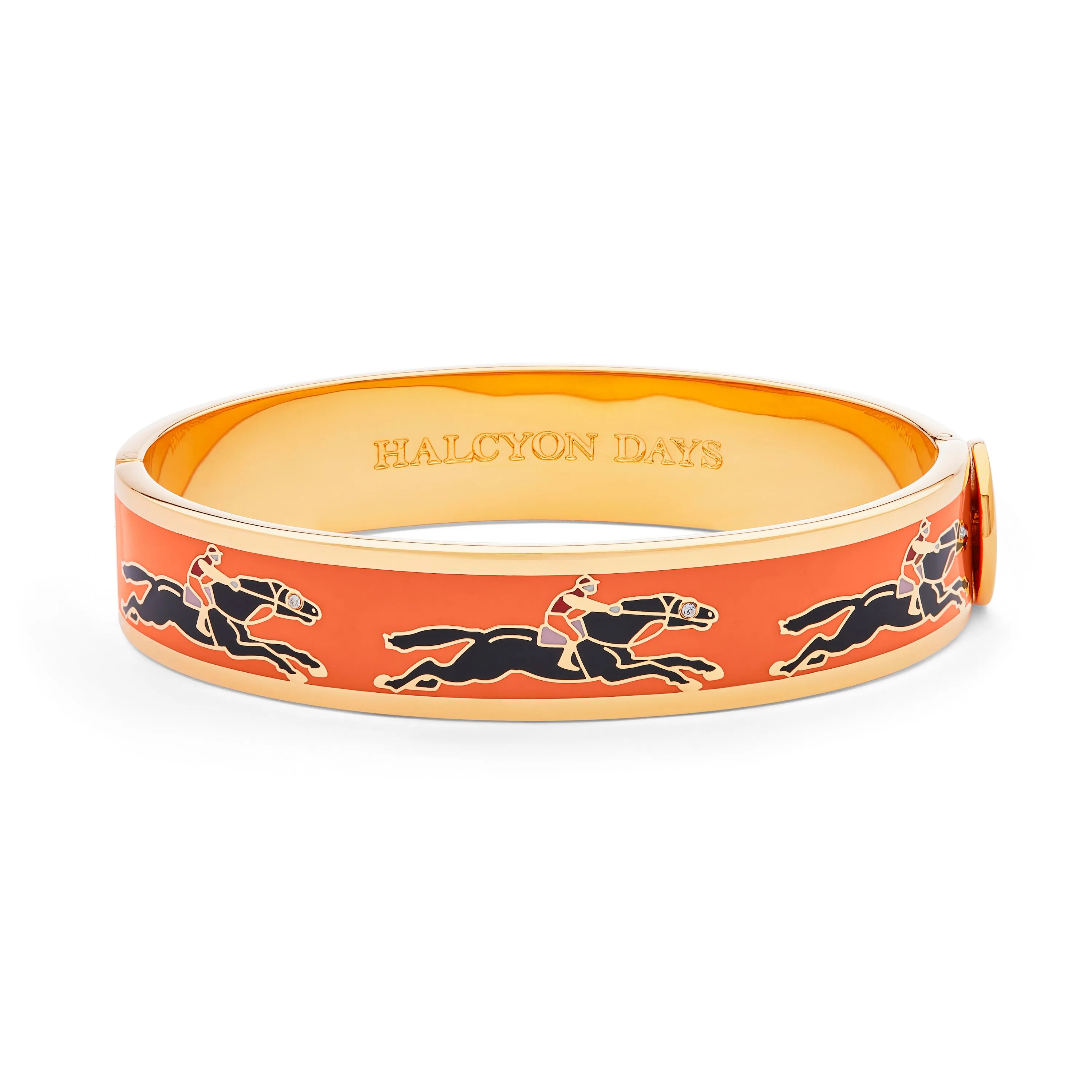 Race Horse Orange, Black & Gold Bangle