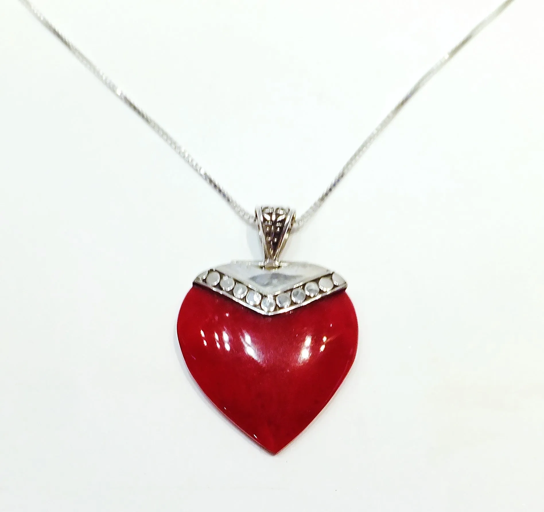 Red Coral Heart Necklace