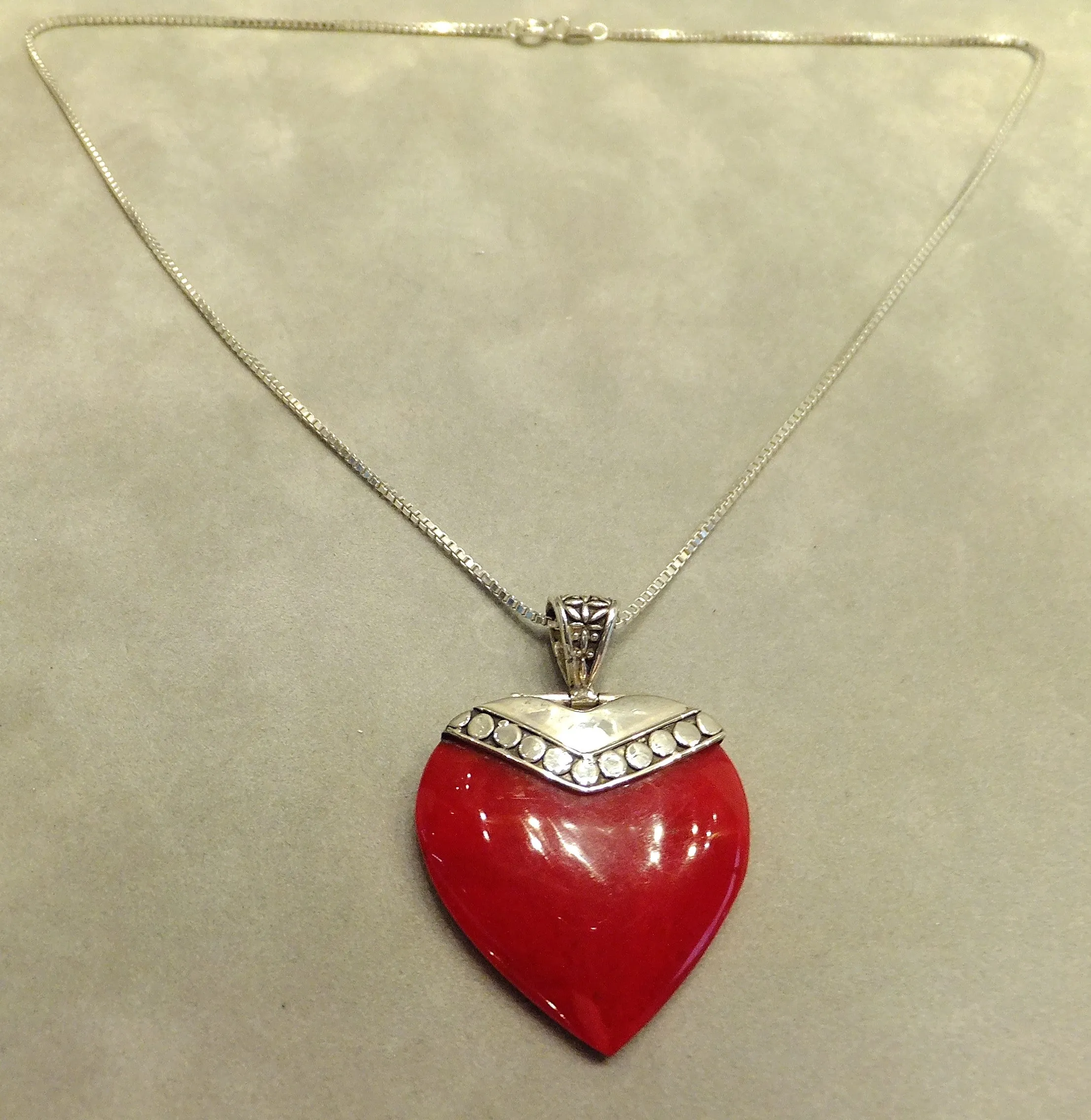 Red Coral Heart Necklace