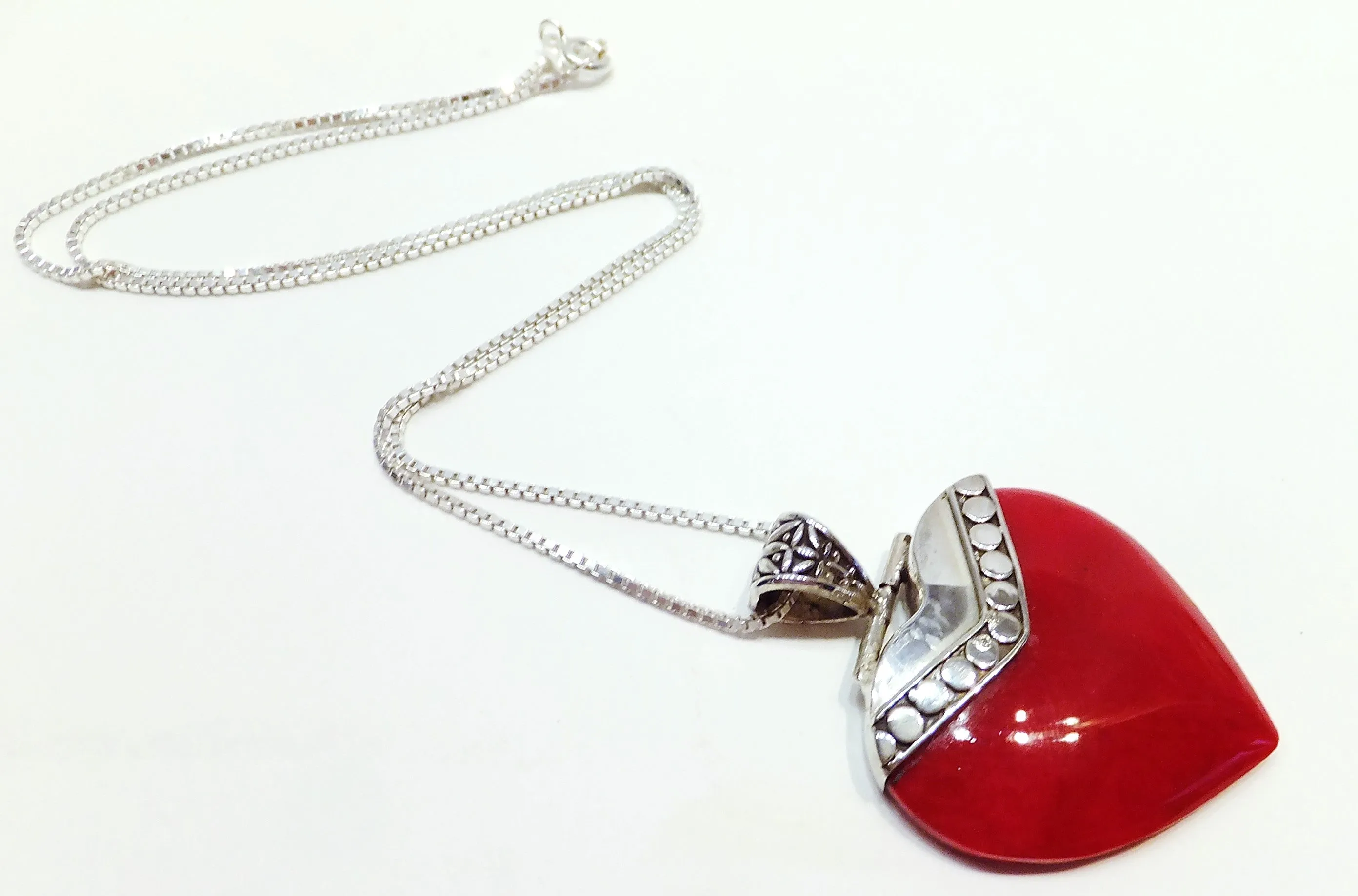 Red Coral Heart Necklace