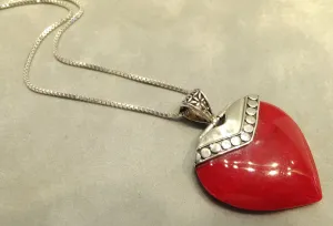 Red Coral Heart Necklace