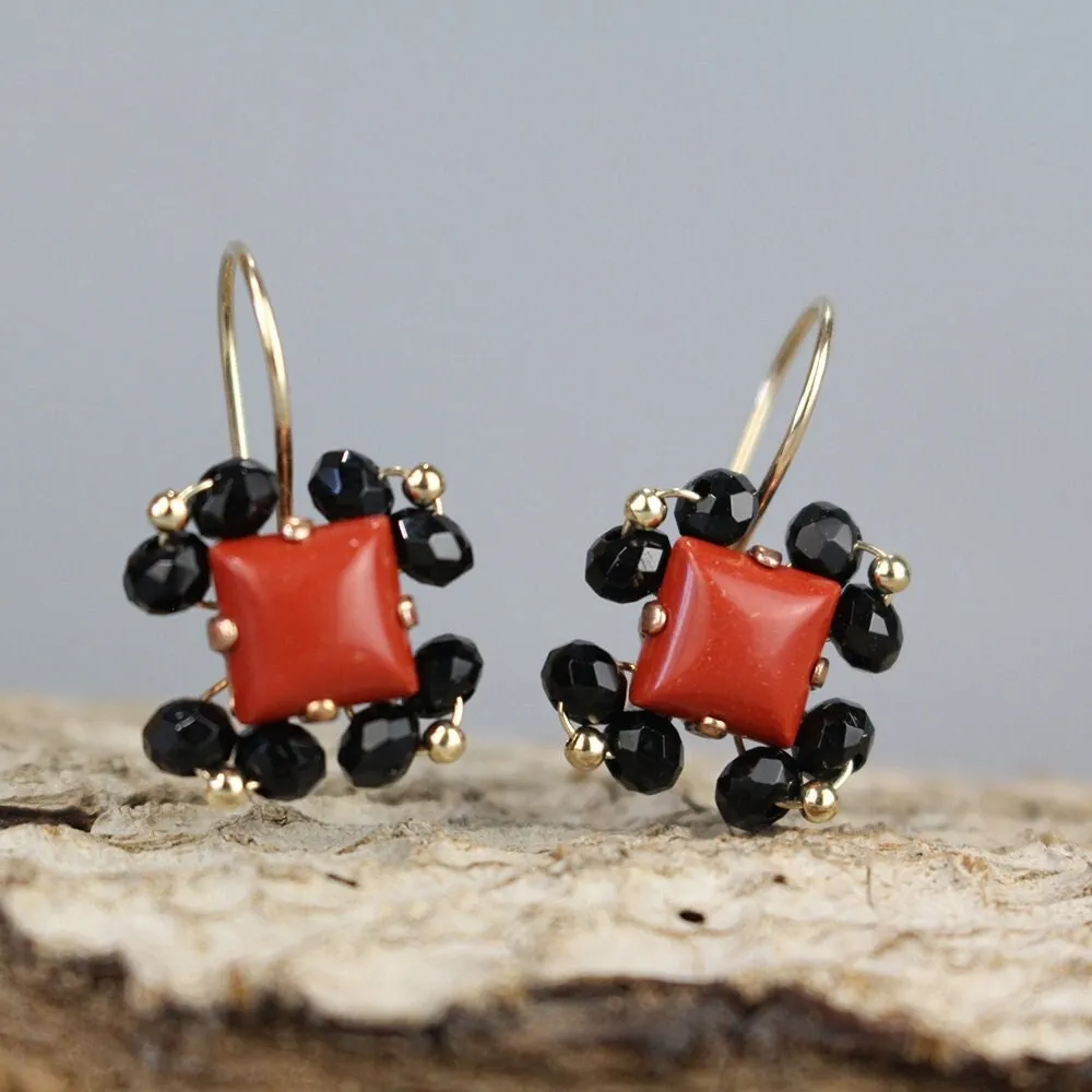 Red Jasper Onyx Victoria Earrings