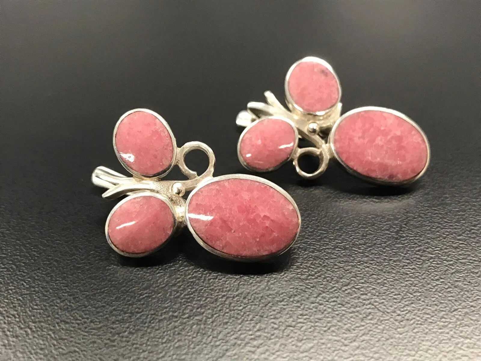 Rhodochrosite Earrings - Pink Statement Earrings - Large Boho Earrings