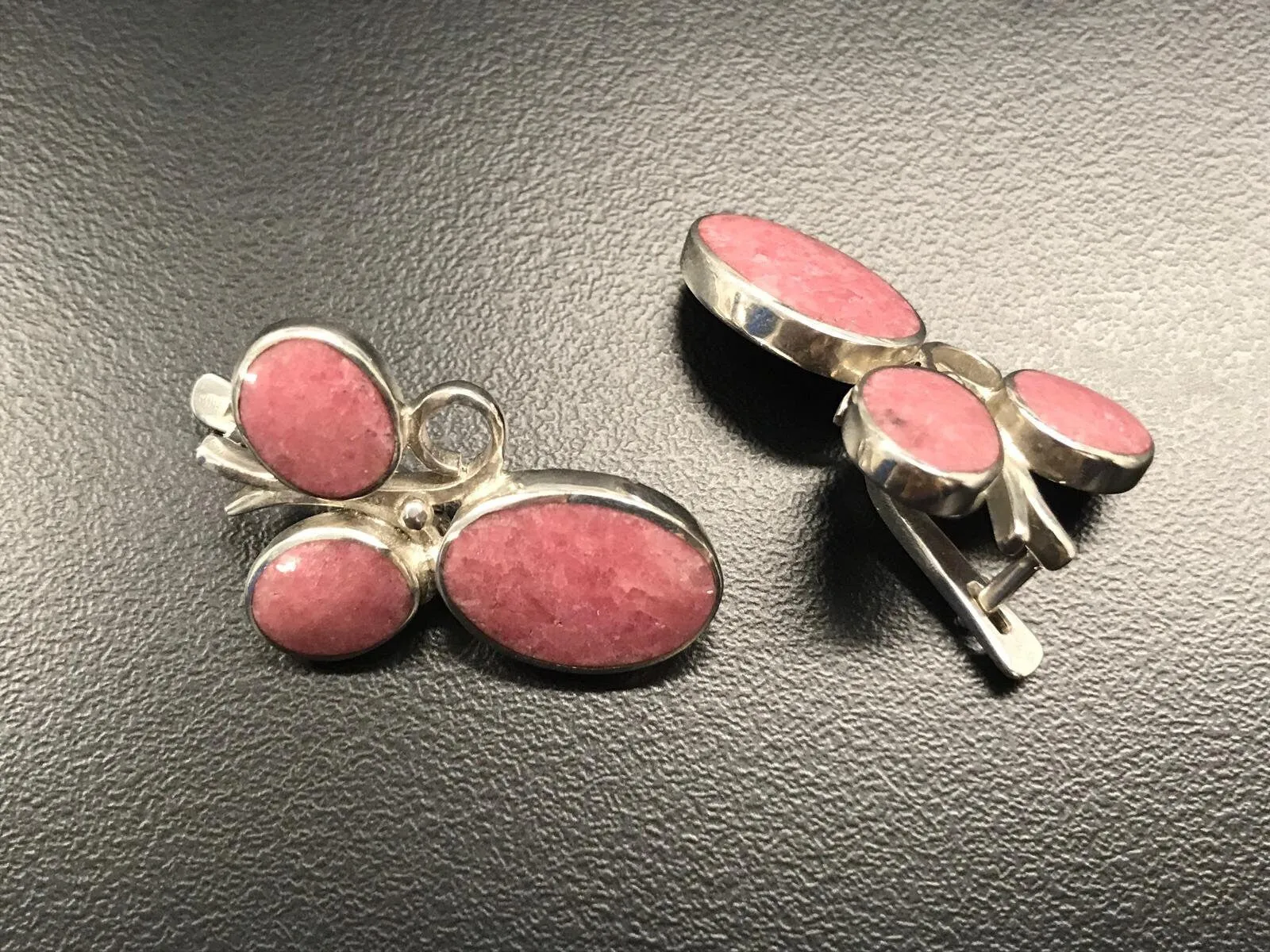 Rhodochrosite Earrings - Pink Statement Earrings - Large Boho Earrings