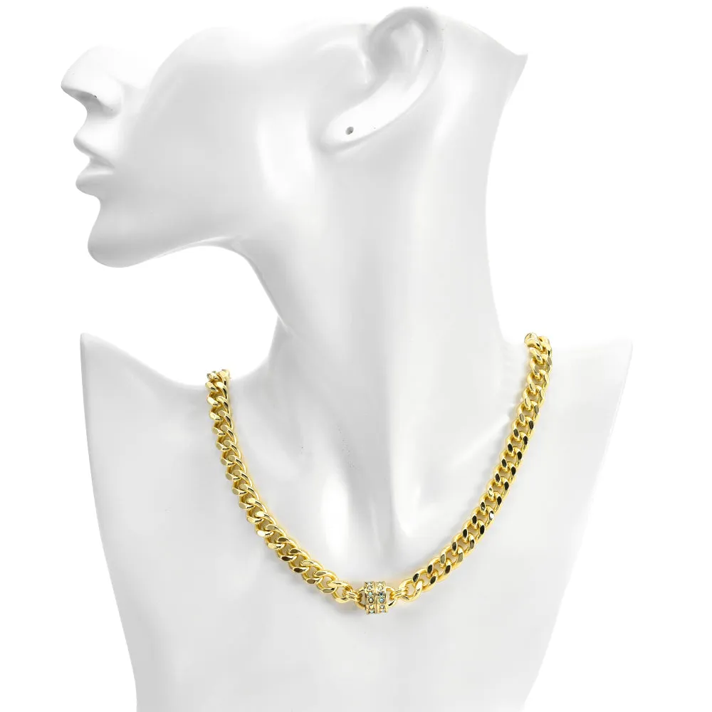 Rock Me Magnetic Interchangeable Necklace (Goldtone)