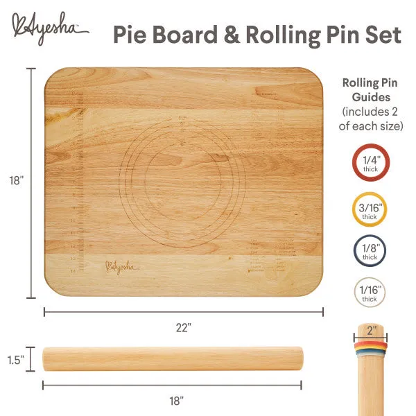 Rolling Pin and Pie Board Set