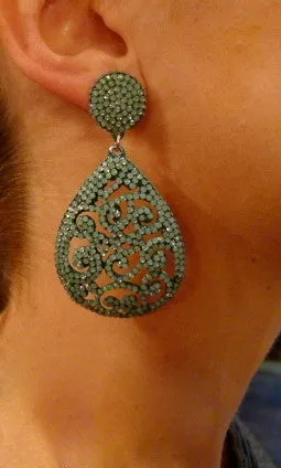 Roni Blanshay Lilac Lace Crystal Earrings