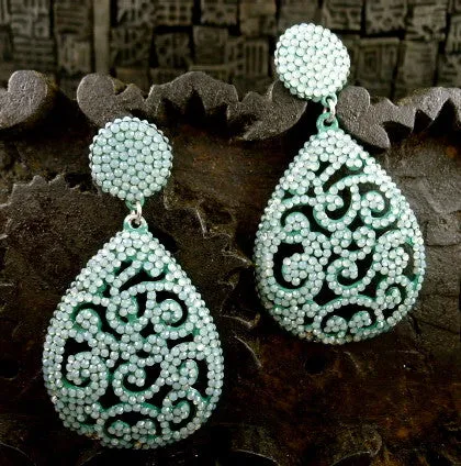 Roni Blanshay Lilac Lace Crystal Earrings