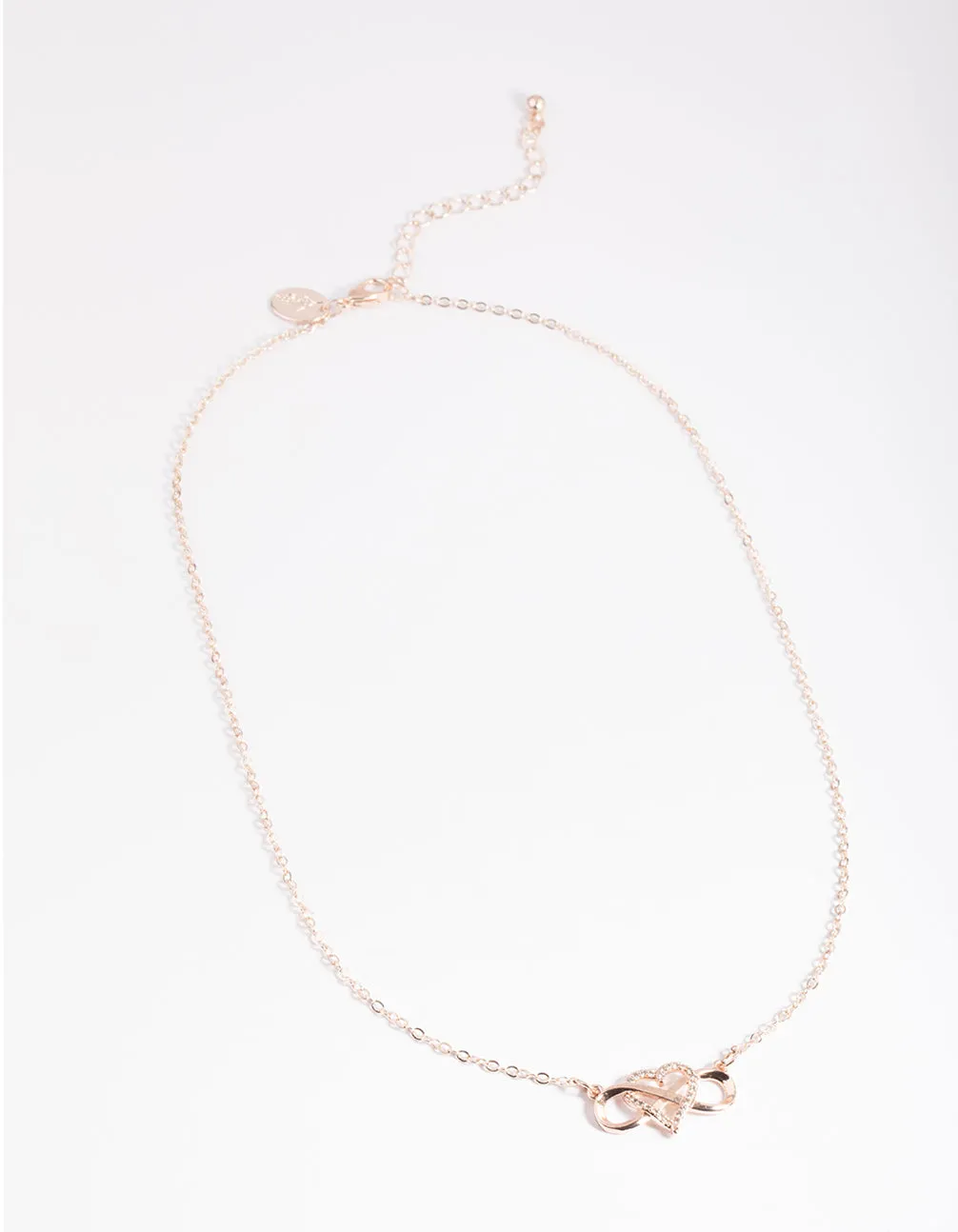 Rose Gold Heart & Infinity Necklace