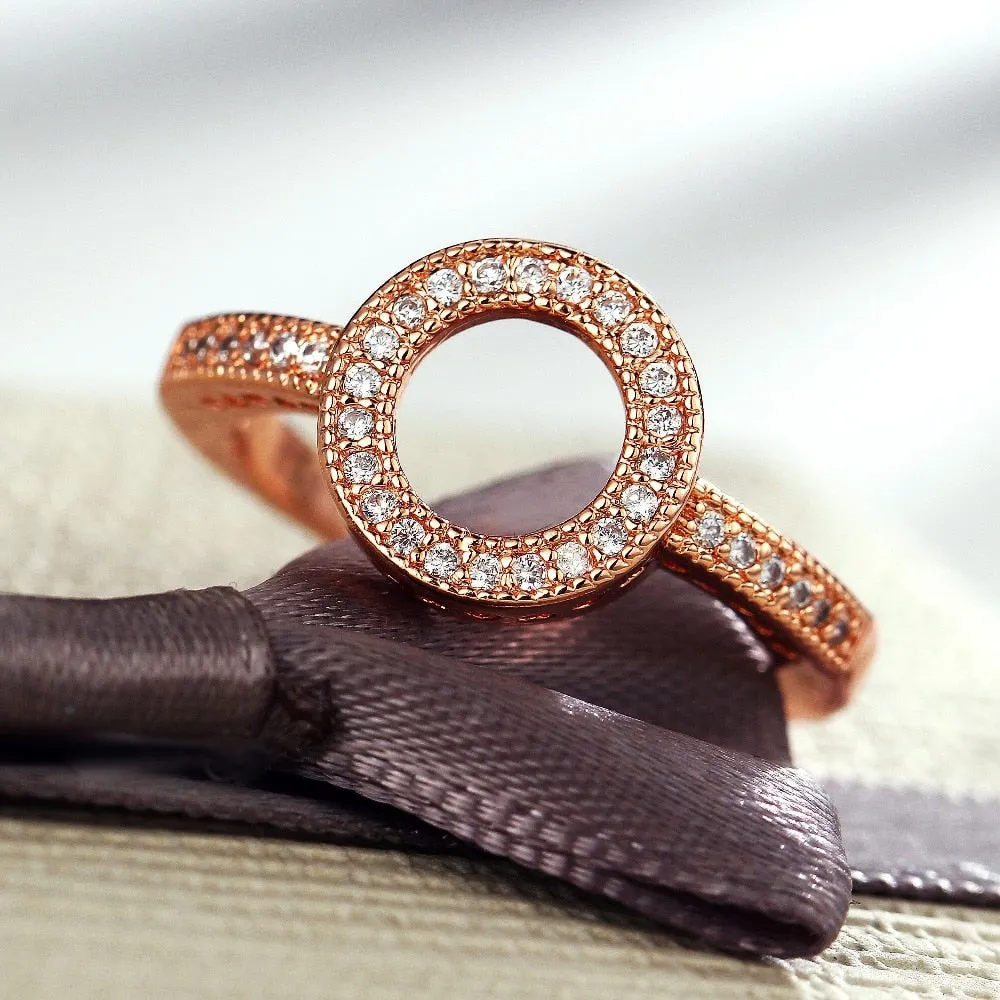 Round Rose Gold Plated Ring