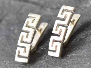 Silver Aztec Earrings - Silver Swirl Earrings - Silver Boho Studs