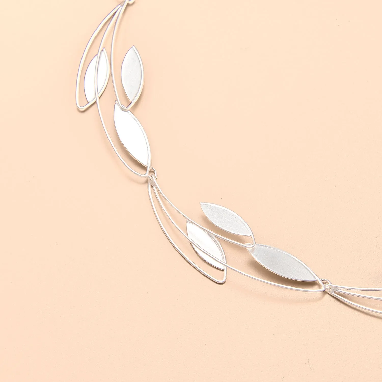 Silver Branch and Leaf Necklace