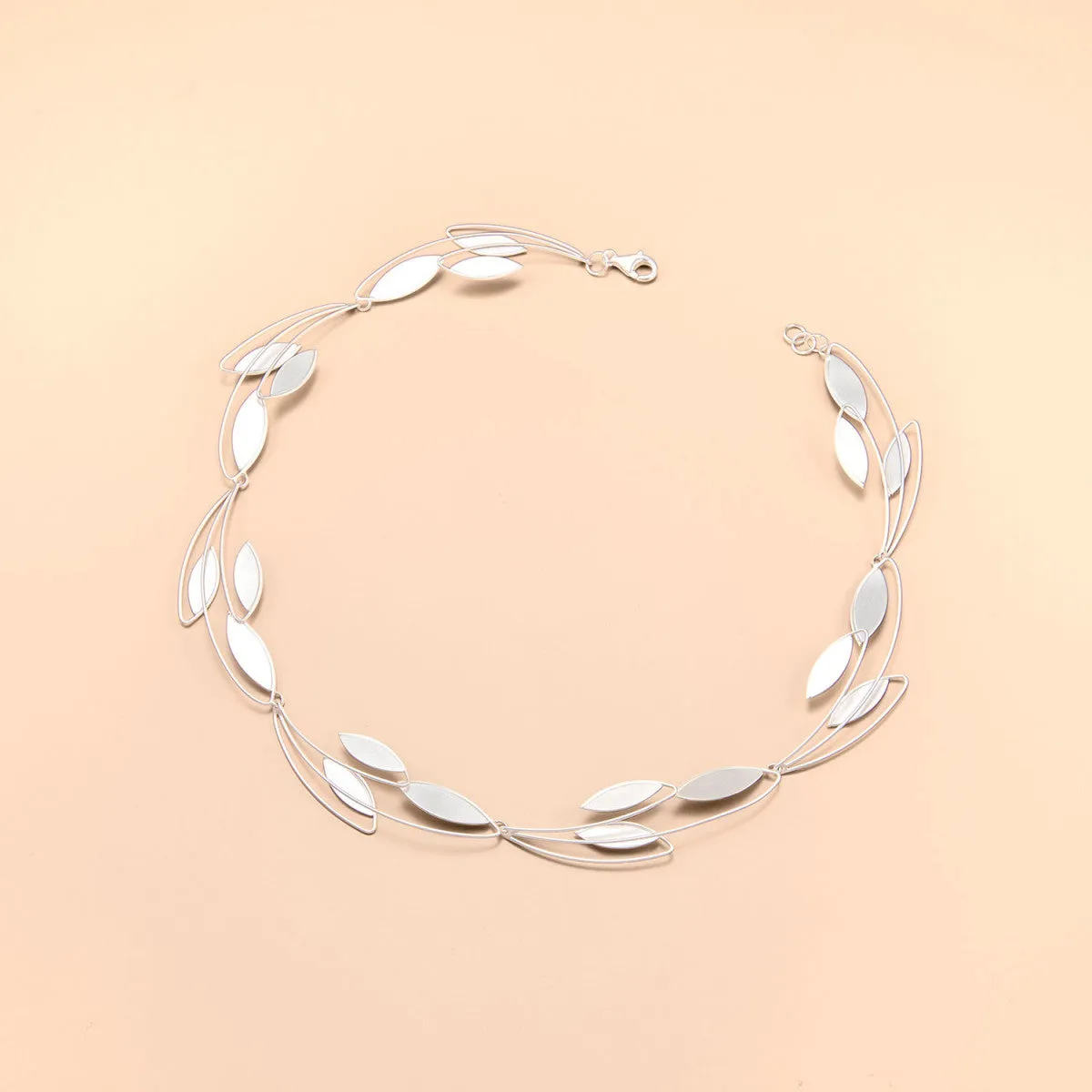 Silver Branch and Leaf Necklace