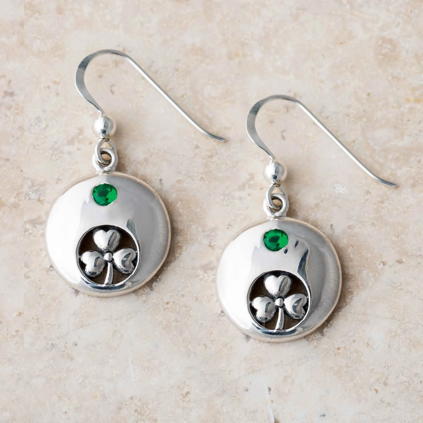 Silver Irish Shamrock Earrings