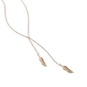 Simple Forest Alloy Gold Leaf Pendant Necklace