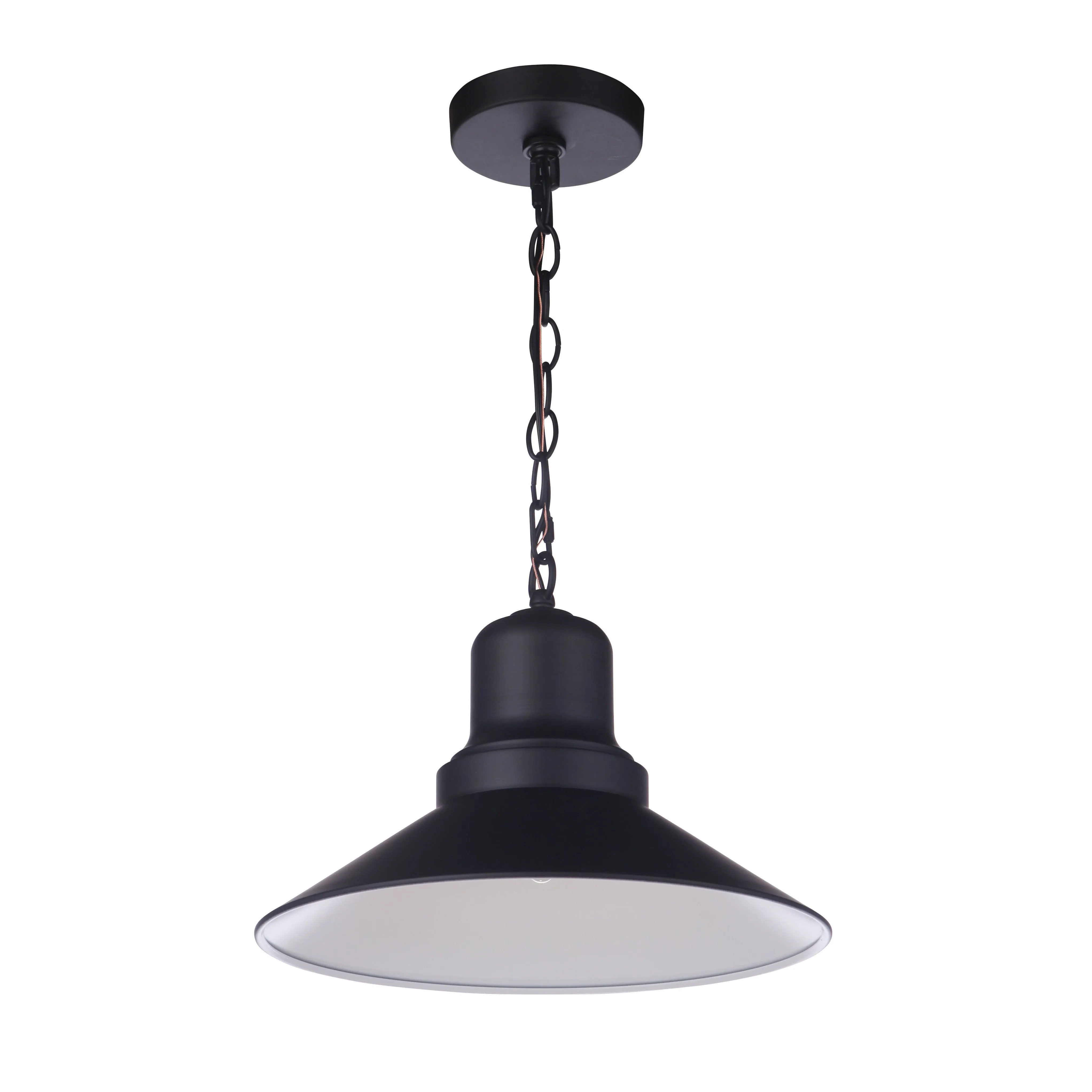 Singleton 1 Light 14" Outdoor Pendant in Midnight