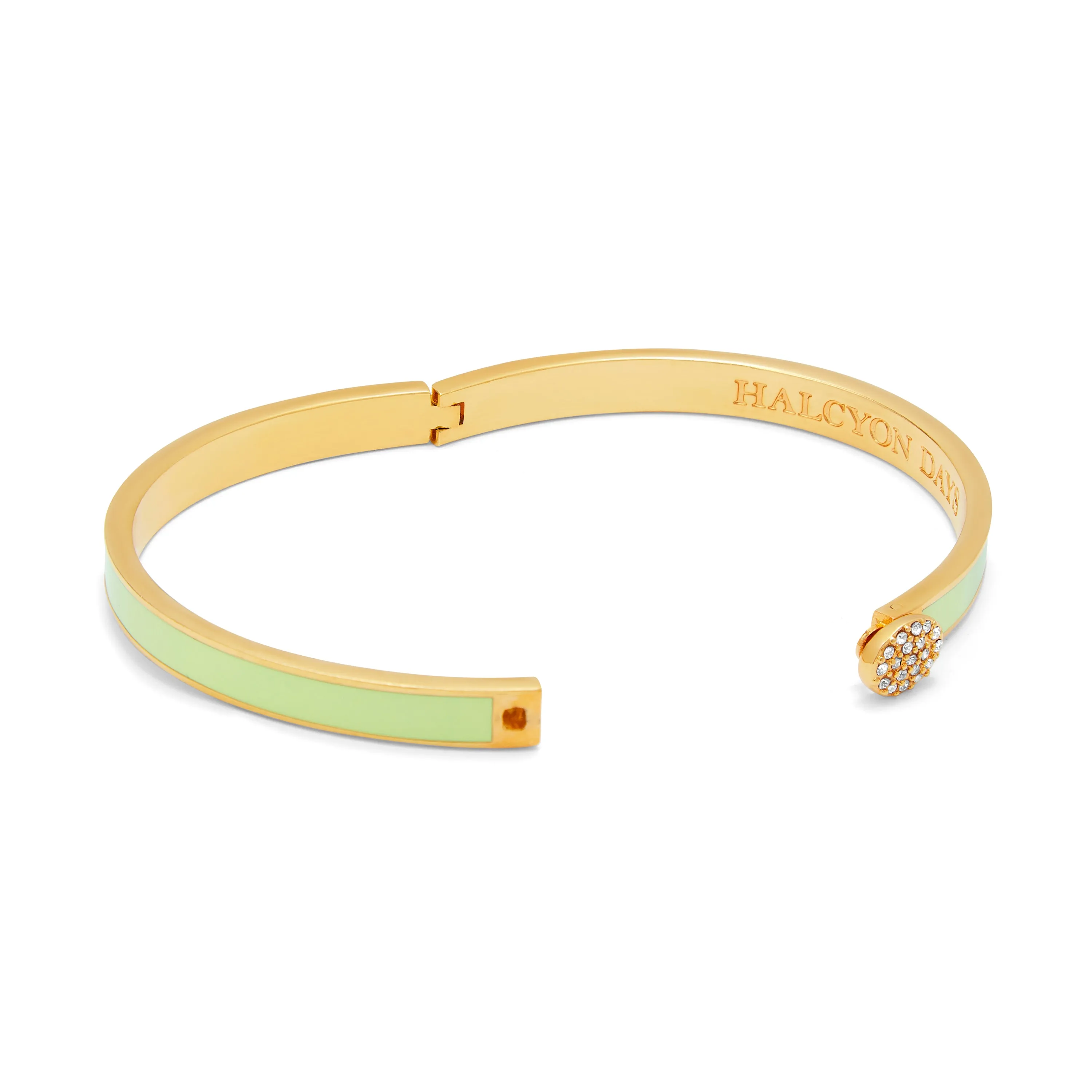 Skinny Pave Button Meadow & Gold Bangle