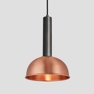 Sleek Cylinder Dome Pendant Light - 8 Inch - Copper