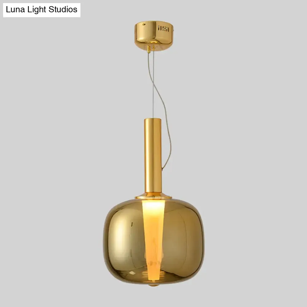 Sleek Glass Neck Hanging Lamp - Minimalist Single Pendant Light Kit