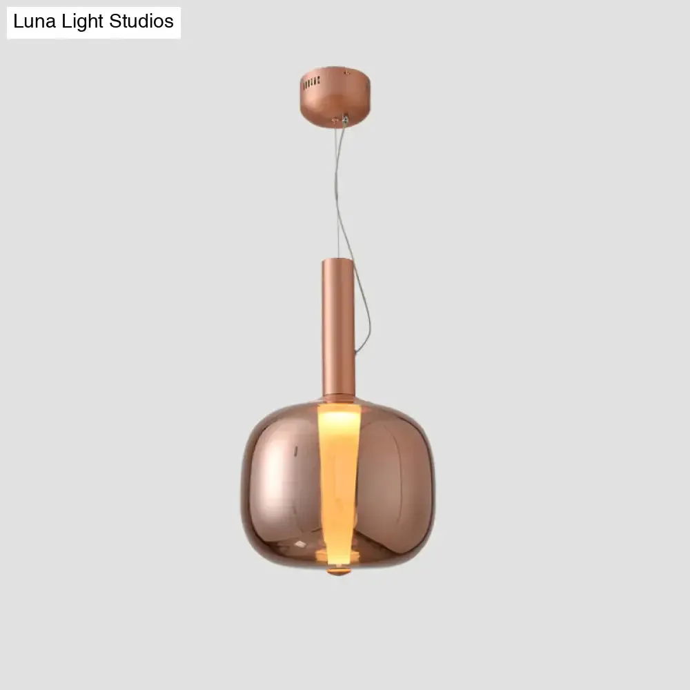 Sleek Glass Neck Hanging Lamp - Minimalist Single Pendant Light Kit