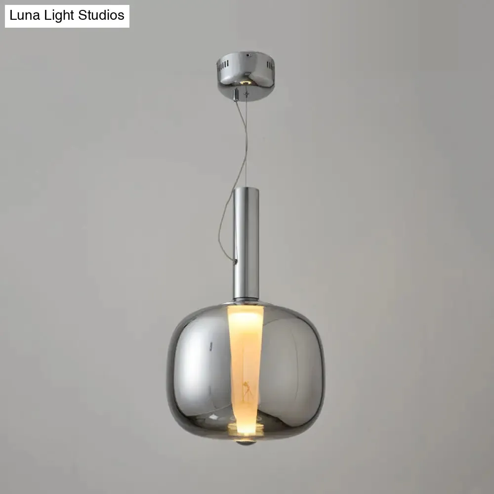 Sleek Glass Neck Hanging Lamp - Minimalist Single Pendant Light Kit