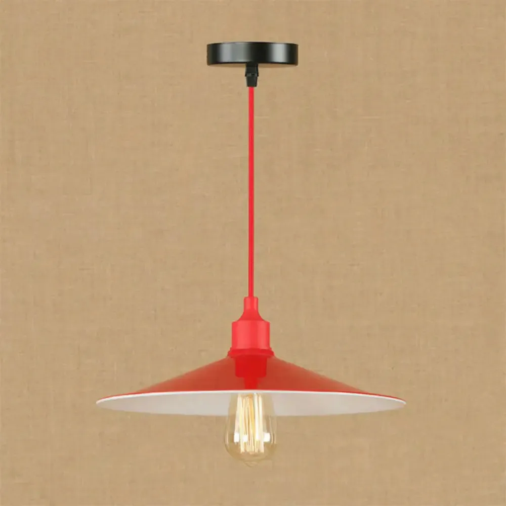 Sleek Red Metal Pendant Light for Living Room - 1 or 3-Head Swag Design