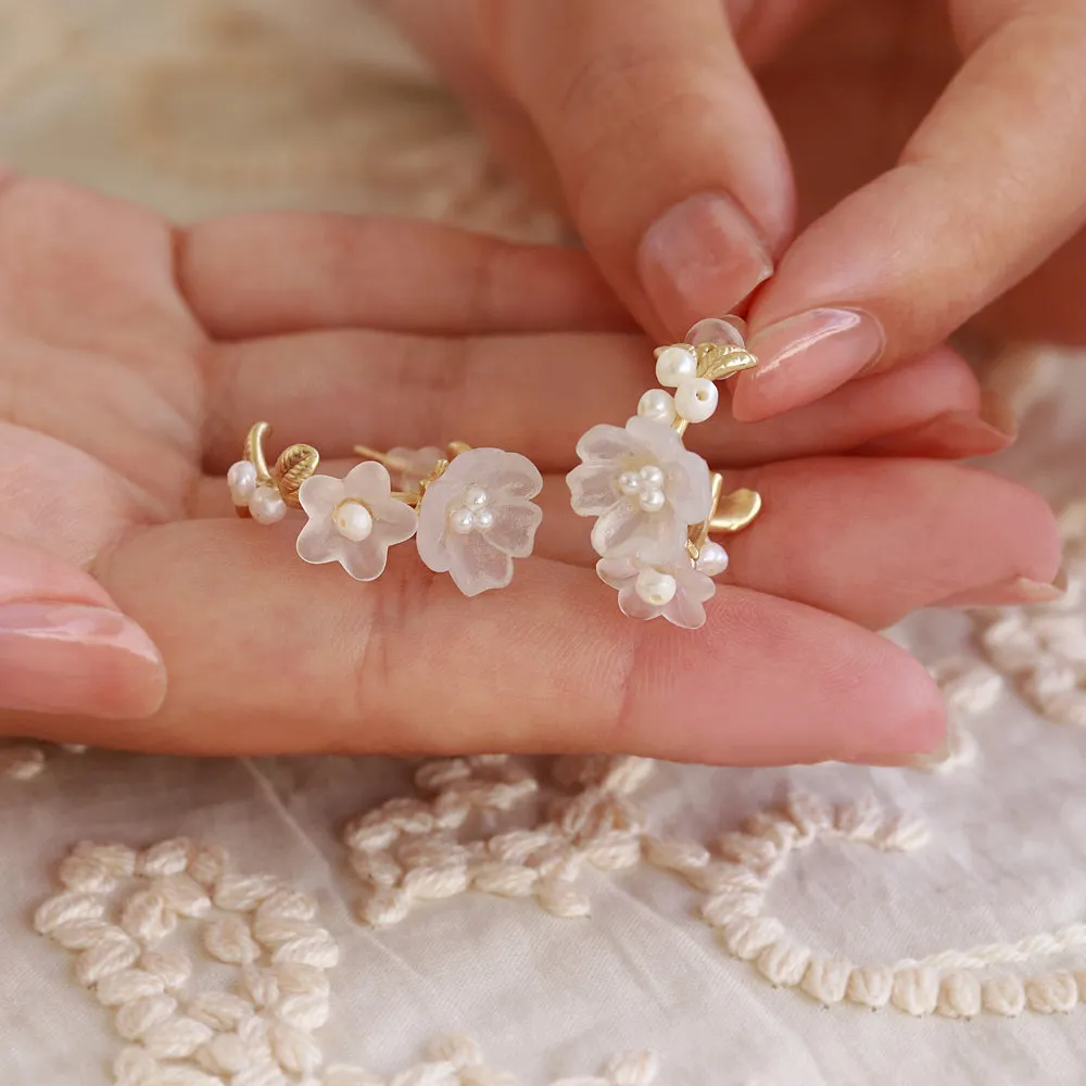 Small White Flower Earrings