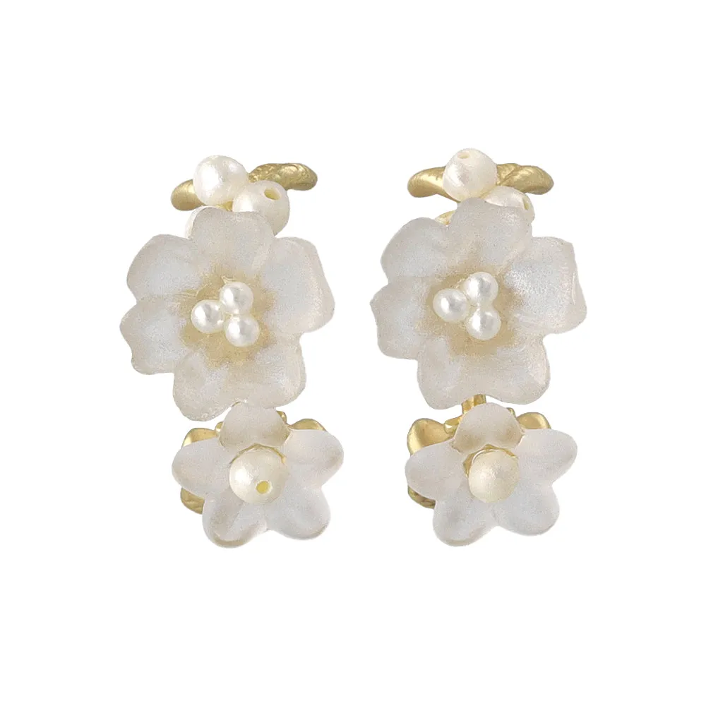 Small White Flower Earrings