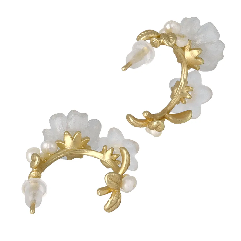 Small White Flower Earrings