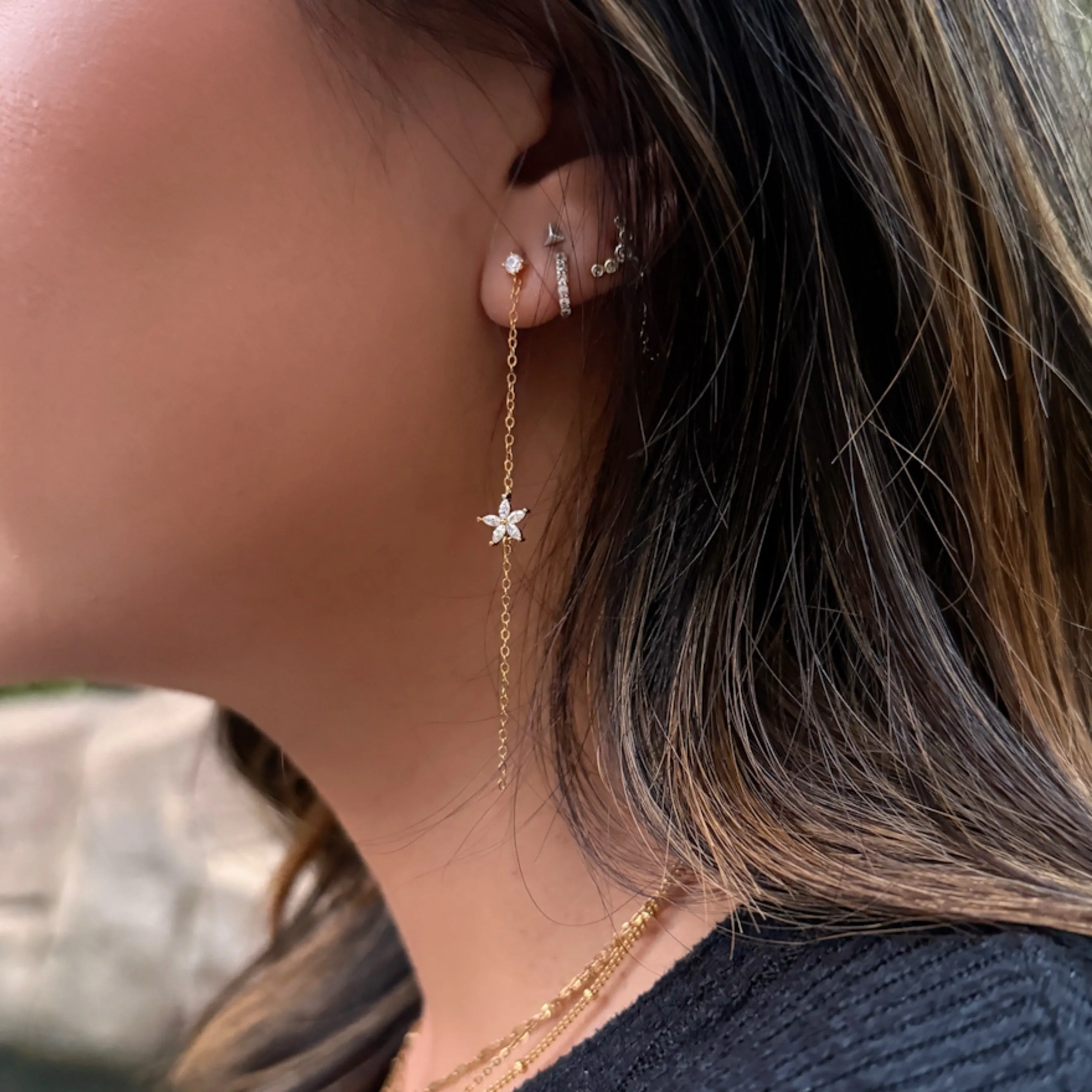 Starflower Chain Earrings