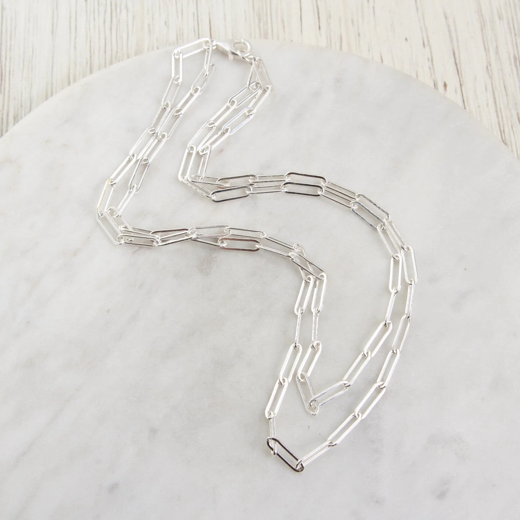 Sterling Silver Double Paperclip Chain Necklace