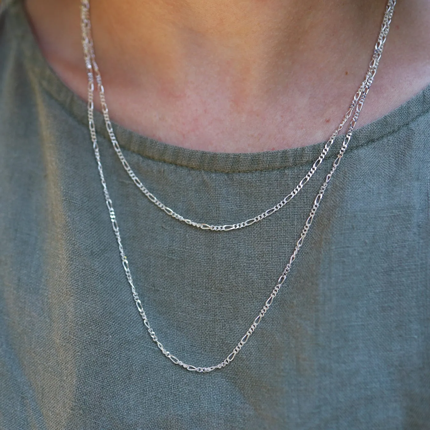 Sterling Silver Figaro Chain - 20"