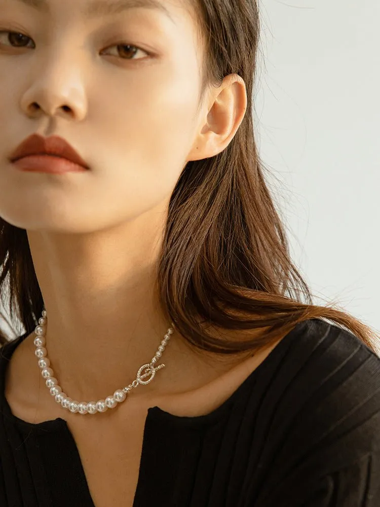 Swarovski Pearl Gradient Collarbone Necklace