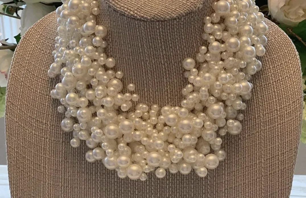 Timeless Multi-Strand Pearl Cluster Necklace