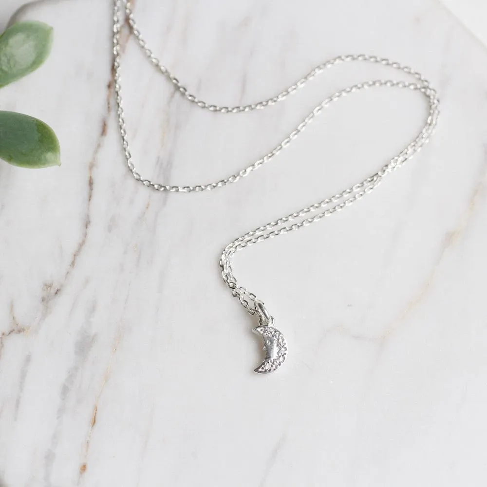 Tiny Crescent Moon Necklace