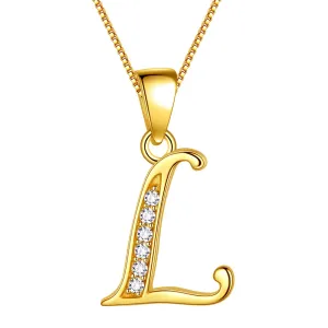 Tokyo Mart Letter L Initial Necklaces Pendant Women Men Name Jewelry Gift 925 Silver