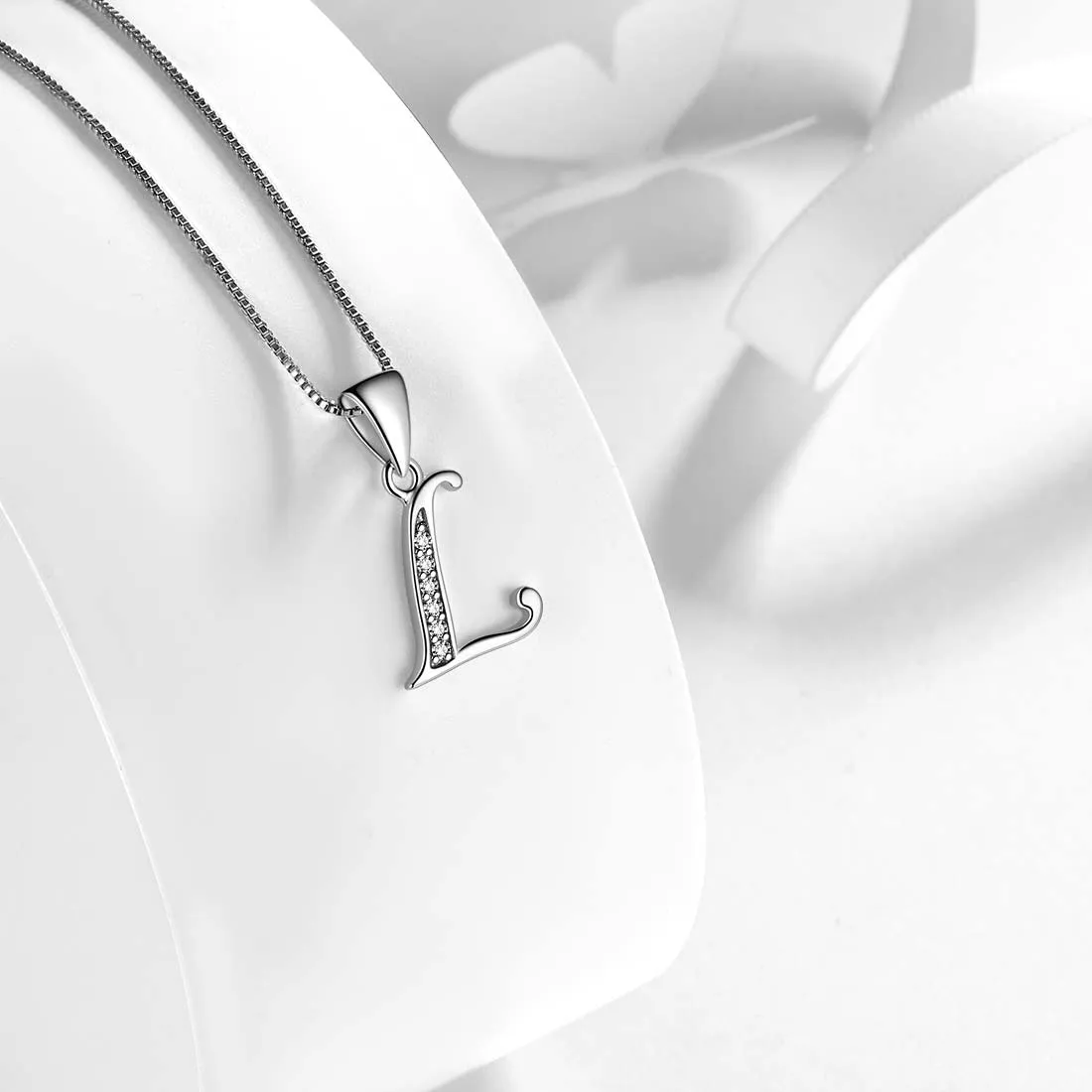 Tokyo Mart Letter L Initial Necklaces Pendant Women Men Name Jewelry Gift 925 Silver