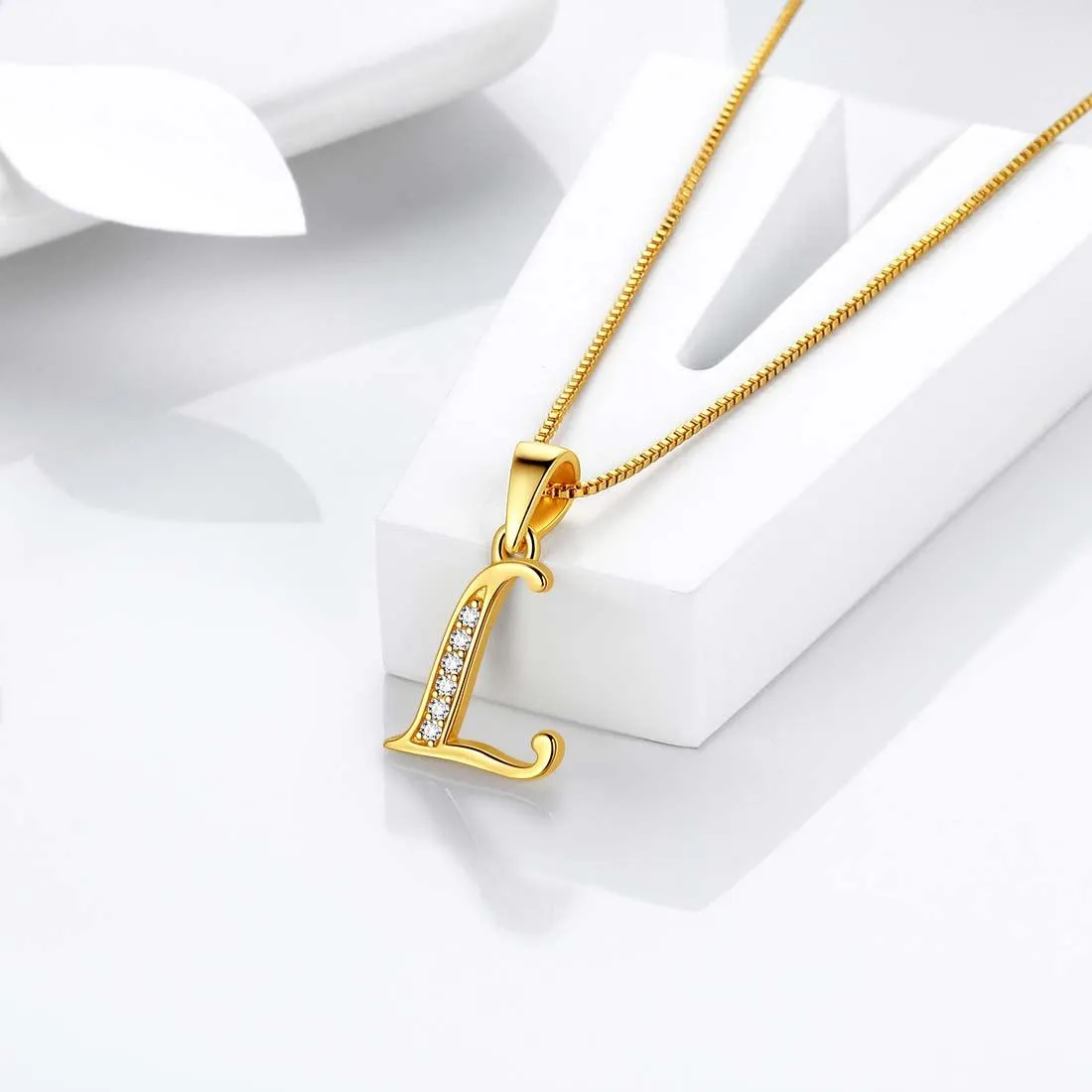 Tokyo Mart Letter L Initial Necklaces Pendant Women Men Name Jewelry Gift 925 Silver