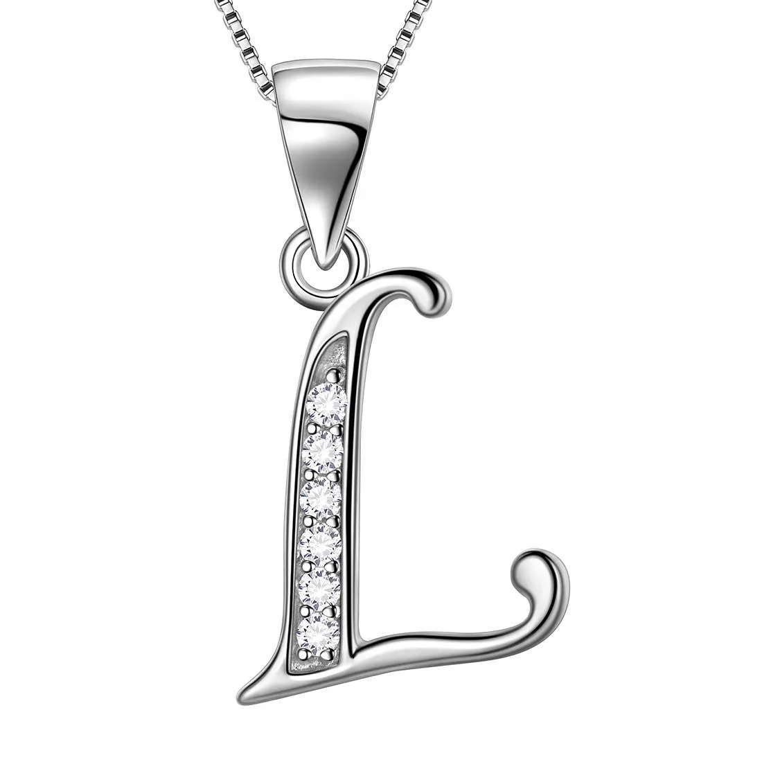 Tokyo Mart Letter L Initial Necklaces Pendant Women Men Name Jewelry Gift 925 Silver