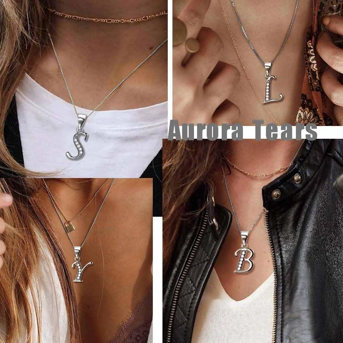 Tokyo Mart Letter L Initial Necklaces Pendant Women Men Name Jewelry Gift 925 Silver