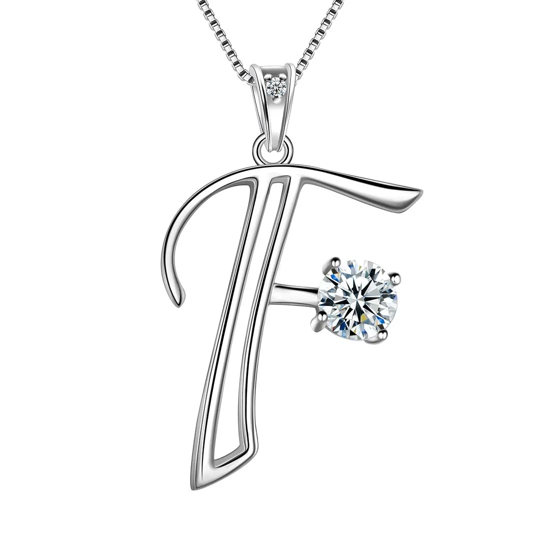 Tokyo Mart Women Initial F Letter Pendant Necklace Girl Name Jewelry Gift 925 Sterling Silver